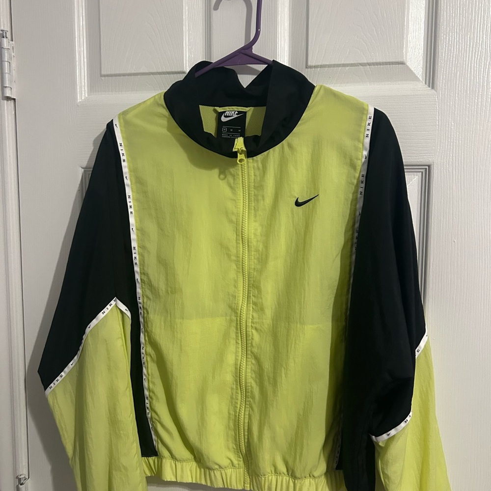 Nike Lime Green and Black Windbreaker